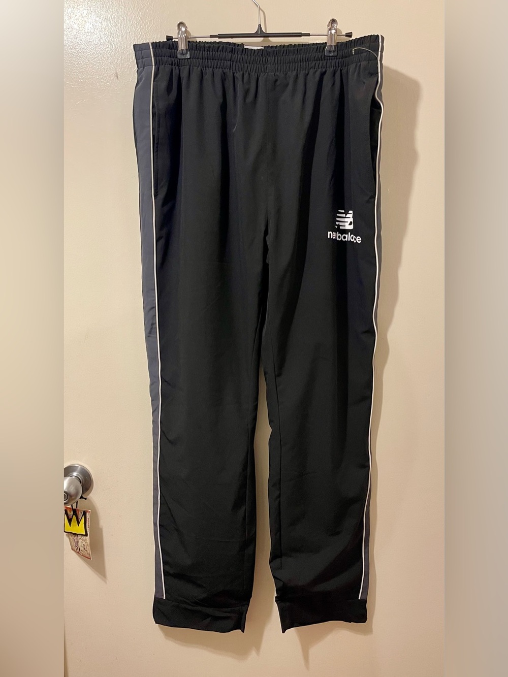 New Balance Black Sweatpants with White Side Piping
